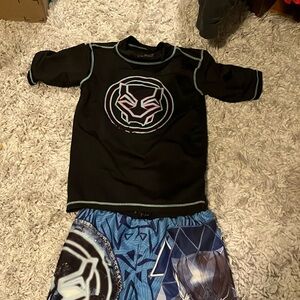 Marvel Black Panther Kids Swim Set - Black and Blue